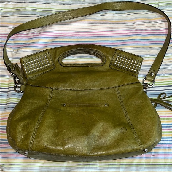 B. Makowsky Olive Green Studded Shoulder Bag - Picture 3 of 16